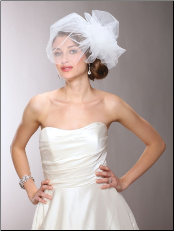 Chic Designer Bouffant-Style Side Veil in Four Colors