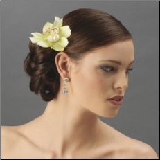 Realistic Looking Bridal Orchid Flower Hair Clip
