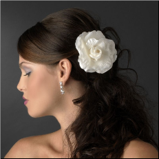 Elegant Bridal Flower Hair Clip in Ivory or White
