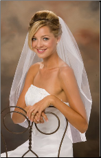 30" Long Cut Edge Bridal Veil