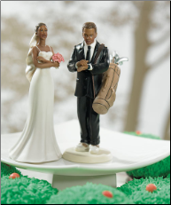 Exasperated Bride Figurine And golf frantic Groom
