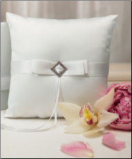 Pure Elegance in Wedding White Square Ring Pillow