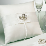 Classic Double Heart Square Ring Pillow