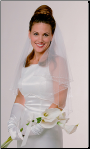 Circular Edged Bridal Veil with Bugle Beads and Sequins