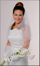Circular Edged Bridal Veil with Bugle Beads and Sequins