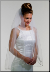 Silver metallic corded Bridal Veil