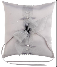 Platinum Elegance Square Ring Pillow