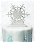 Glazed Porcelain Snowflake Cake Topper