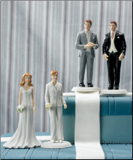 Fashionable Bride and Groom Mix & Match Cake Toppers