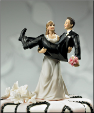 "To Have and to Hold" - Bride holding Groom Figurine
