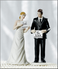 Read My Sign - Bride and Groom Figurines