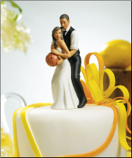 Basketball Dream Team Couple Sports Wedding Cake Topper