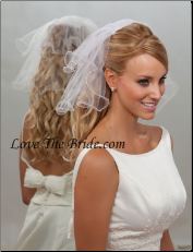 10" x 15" Long wedding veil with Filament Edge