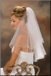 20"x 25" Long Corded Edge Veil with pearls