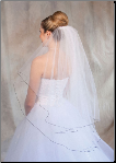 Black corded edge Bridal Veil
