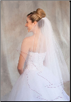 Garnet corded edge Bridal Veil