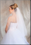 White/Gold corded edge Bridal Veil