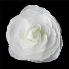 Soft Realistic Looking Diamond White Ranunculus Flower Hair Clip