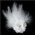 Petite Flower Feather Fascinator Bridal Wedding Day Hair Clip