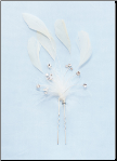 White or Ivory Feather Bridal Flower Pin