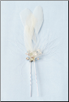 Bridal Flower Feather Pin with Rhinestones