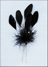 Colored Feather Bridal Flower Pin