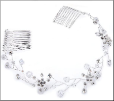 Clear- Silver flexible tiara vine