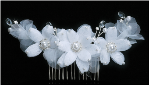Silver Pearl Flower Hair accessory in White or Ivory