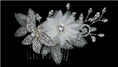 Silver White or Ivory Hair Comb