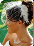 Elegant Feather Hair Fascinator plus Removeable Cage