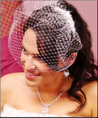 Elegant Crystal Comb with Face Cage Veil