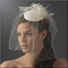Vintage Bridal Hat with Bird Cage Face Veil