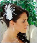 Feather Fascinator White or Ivory HP1533