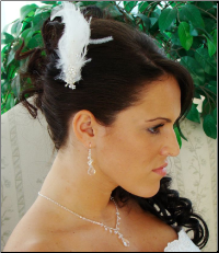 Bridal Feather Fascinator HP 1536 White or Ivory