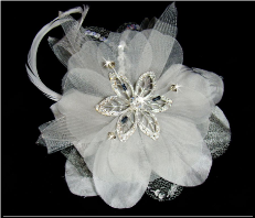 Silver Platinum Feather Fascinator for Hair or wear as a Pin