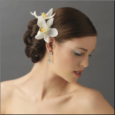 Delicate orchid flower hair pin
