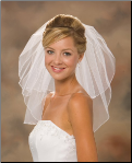 Short Corded Edge Bridal Veil