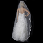 Mantilla Lace Wedding Veil Ivory/Silver - One Layer