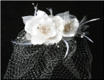 Silk Rose Cage visor wedding veil
