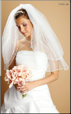 Rounded Satin Corded Edge veil- 2  Layers