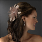 Cafe Brown Feather Fascinator Clip