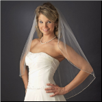 Single Layer Fingertip Length Bridal Wedding Veil