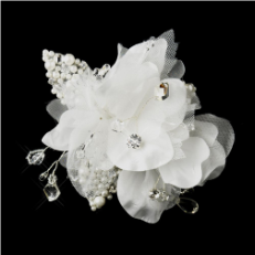 Pearl & Crystal Rhinestone Bridal Flower Hair Clip