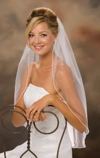 Pearl Edge Veil with Scattered Pearls
