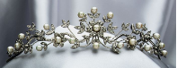 A Antique Silver/Ivory Pearl Flower Tiara