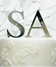 Jeweled Monogram Cake Toppers NEW