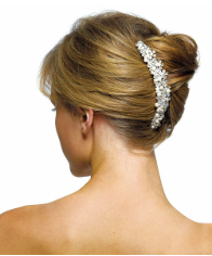 Ivory Pearls & Crystal Flowers Hair Comb NEW