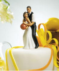 Basketball Dream Team Couple Sports Wedding Cake Topper