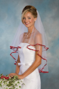 25"X30" Garnet 3/8" Ribbon Edge Veil 25"X30" Garnet 3/8" Ribbon Edge Veil