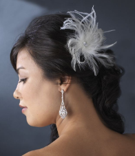 Ivory Bridal Feather Hair Fascinator Clip